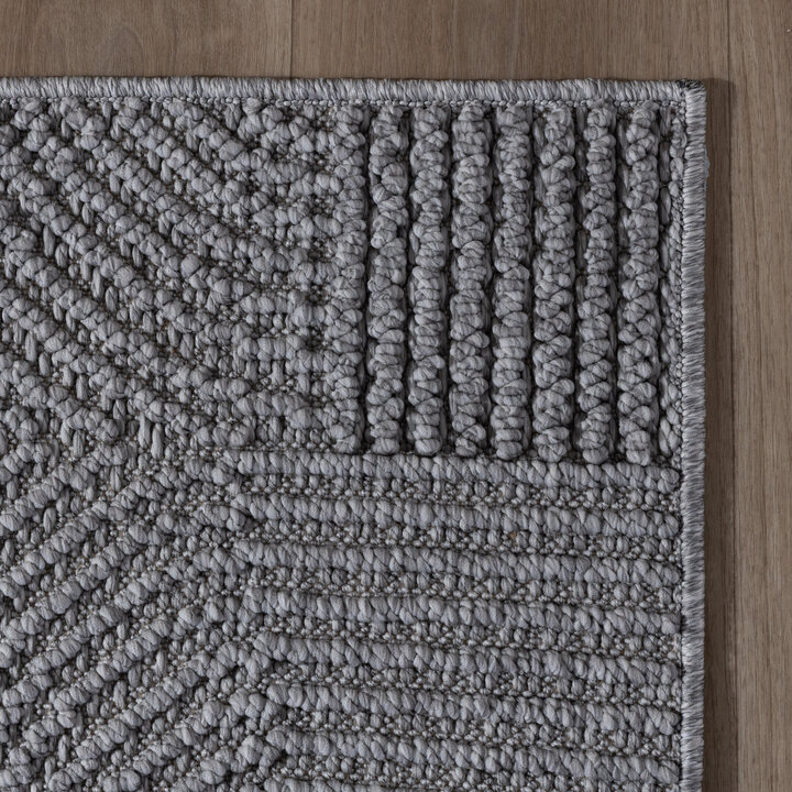 Loper vloerkleed - Hidde 3D Circles Grijs