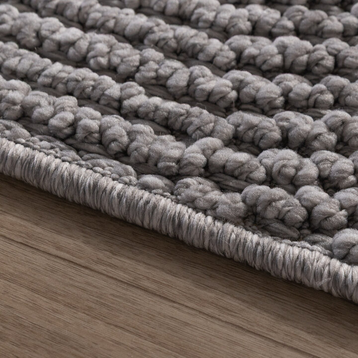 Loper vloerkleed - Hidde 3D Circles Grijs