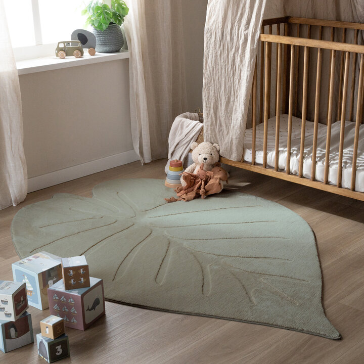Wasbaar kindervloerkleed - Coco Blad Groen