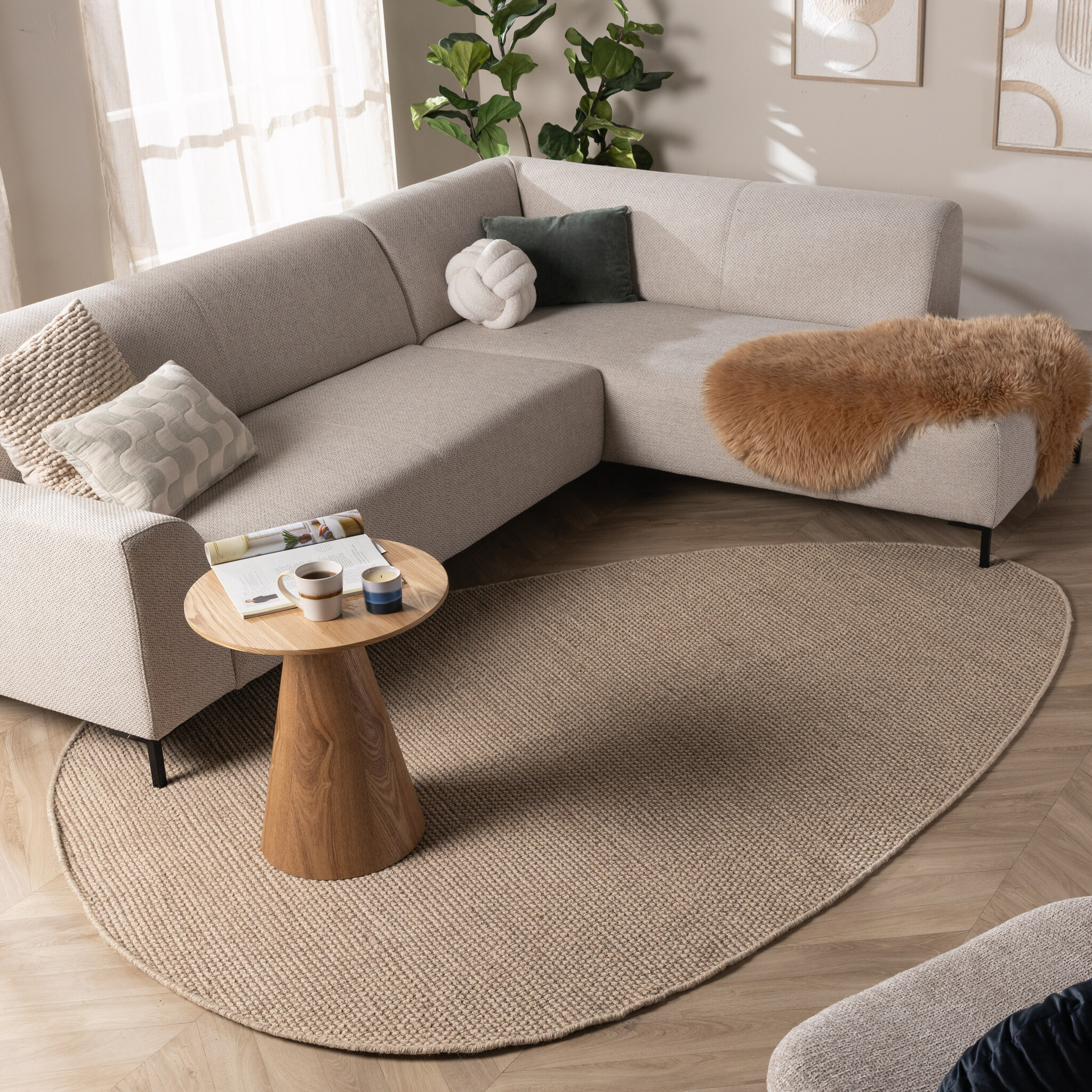 Organisch vloerkleed - Bliss Beige/Bruin