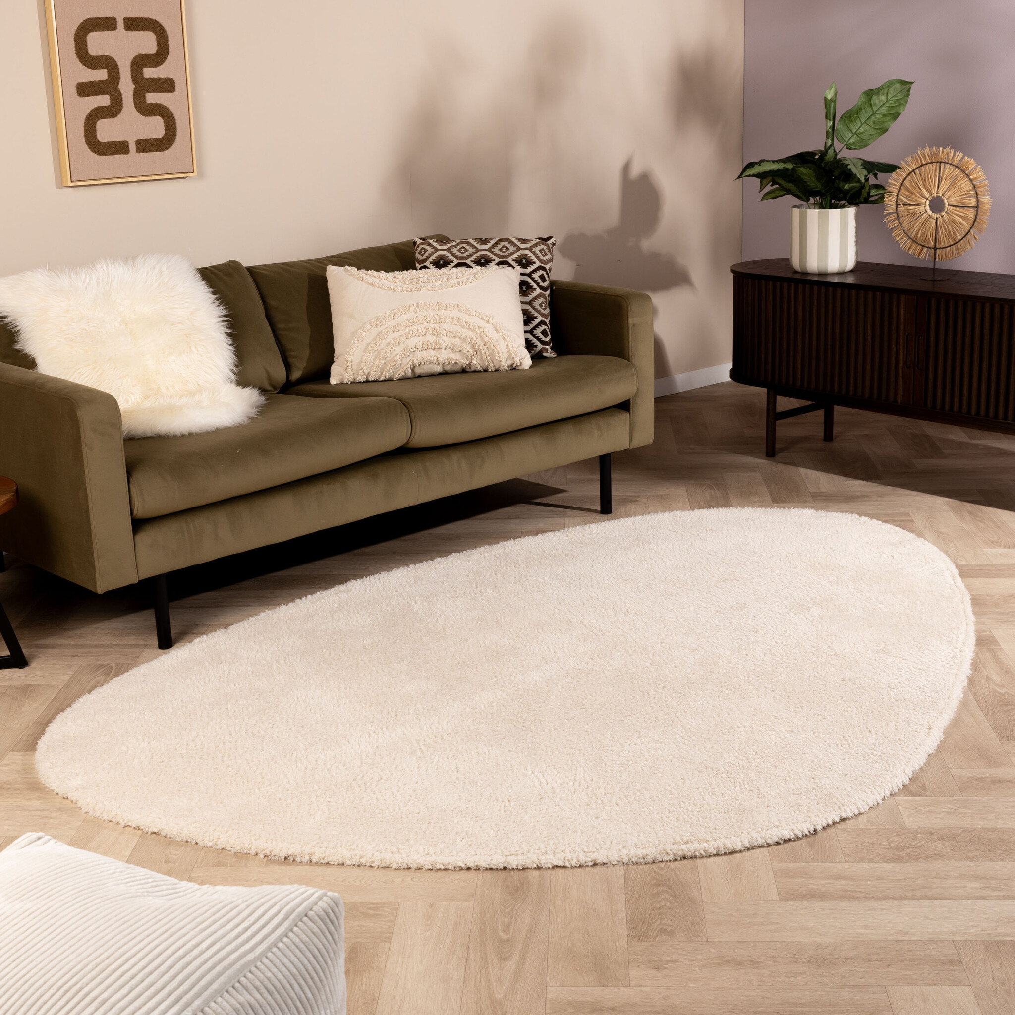 Zacht organisch vloerkleed - Teddy Creme