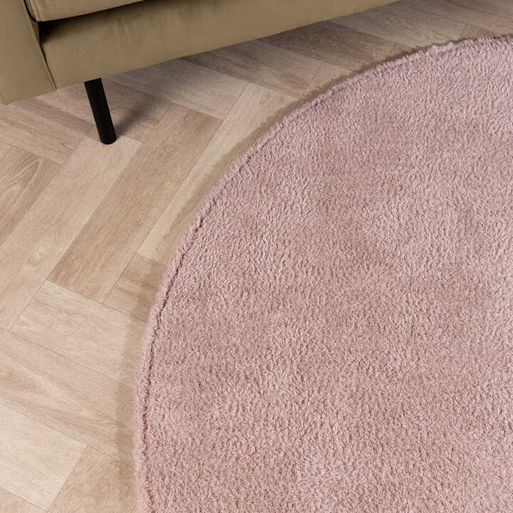 Zacht rond vloerkleed - Teddy Roze