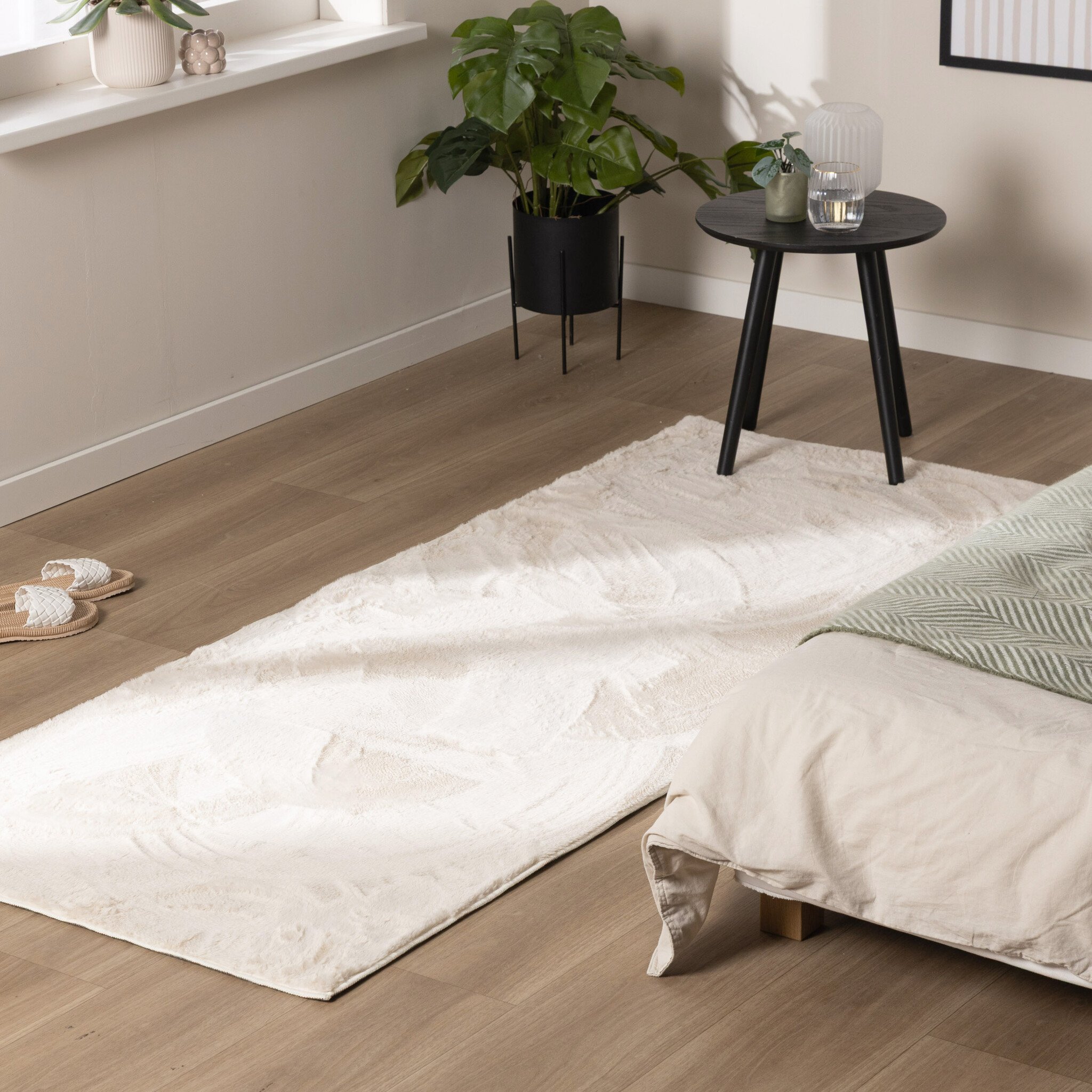 Zacht laagpolige Loper - Cozy Creme