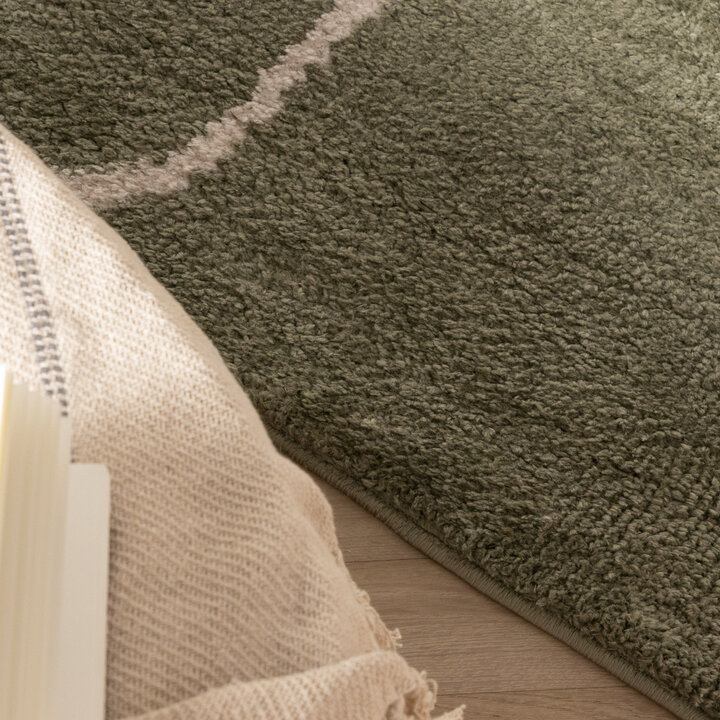 Wasbaar vloerkleed - Myrre Swirl Groen