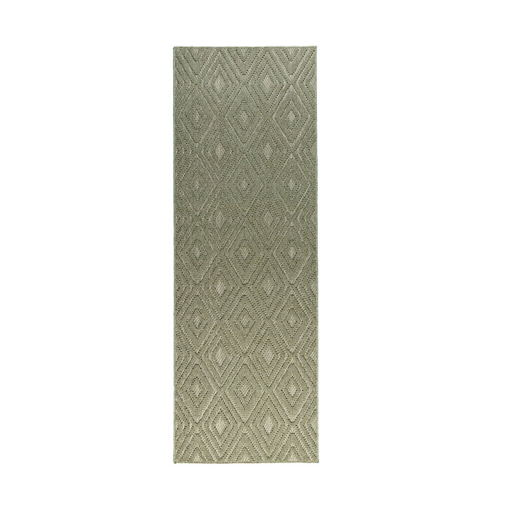 Loper vloerkleed - Hidde 3D Diamond Groen