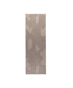 Loper vloerkleed - Hidde 3D Maze Taupe 