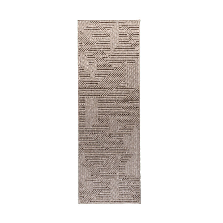 Loper vloerkleed - Hidde 3D Maze Taupe 