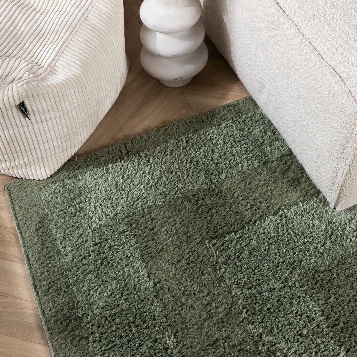 Scandinavisch vloerkleed - Lova Border Groen 
