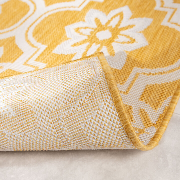 Buitenkleed - Rio Flower Geel