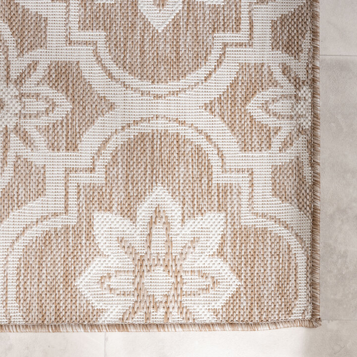 Buitenkleed - Rio Flower Beige