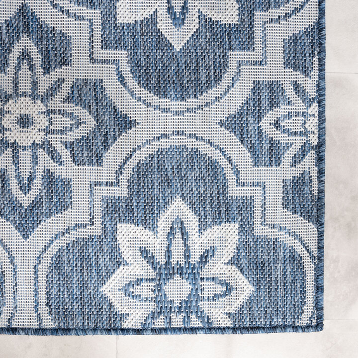 Buitenkleed - Rio Flower Blauw