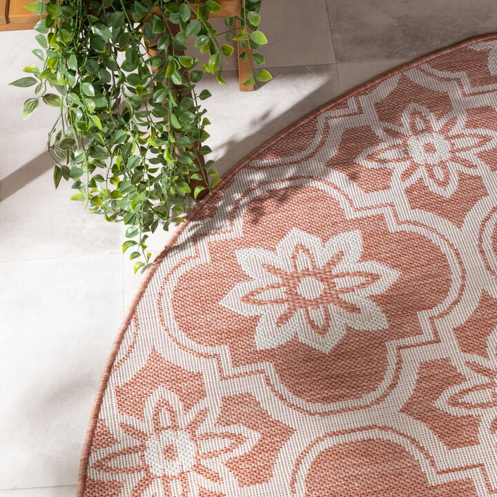 Rond buitenkleed - Rio Flower Roze