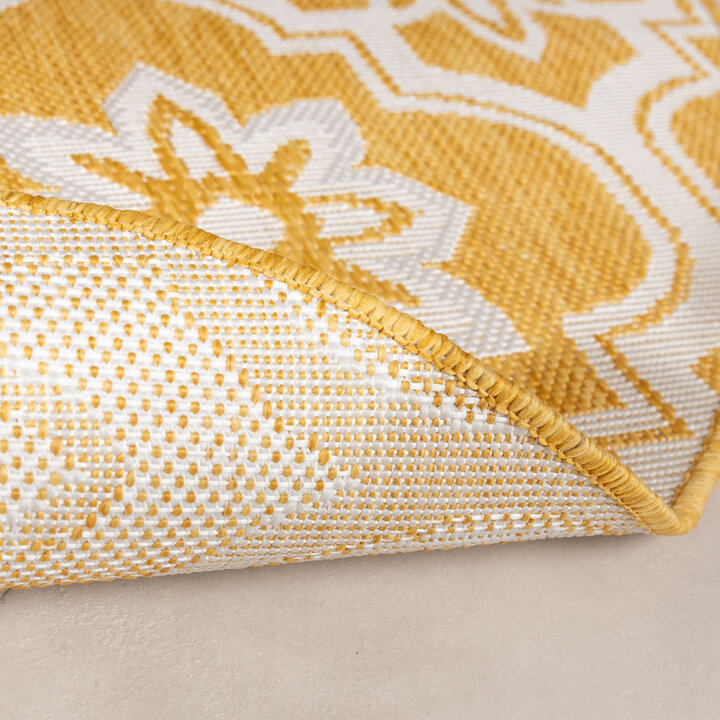 Rond buitenkleed - Rio Flower Geel