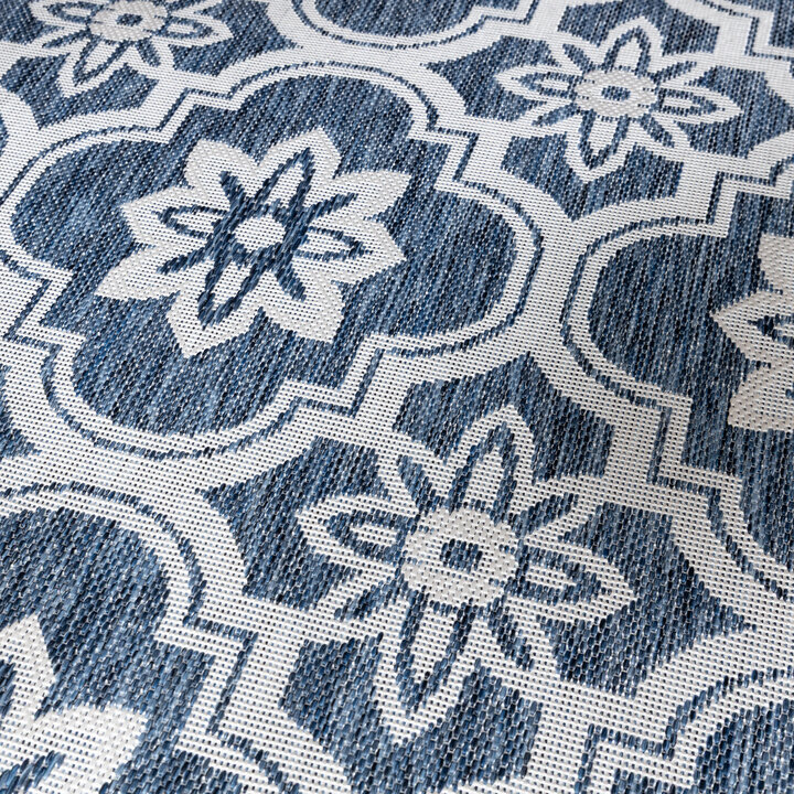 Rond buitenkleed - Rio Flower Blauw