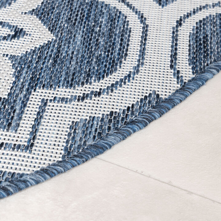 Rond buitenkleed - Rio Flower Blauw