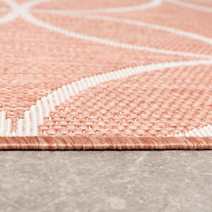 Geometrisch buitenkleed - Faro Ripple Roze 