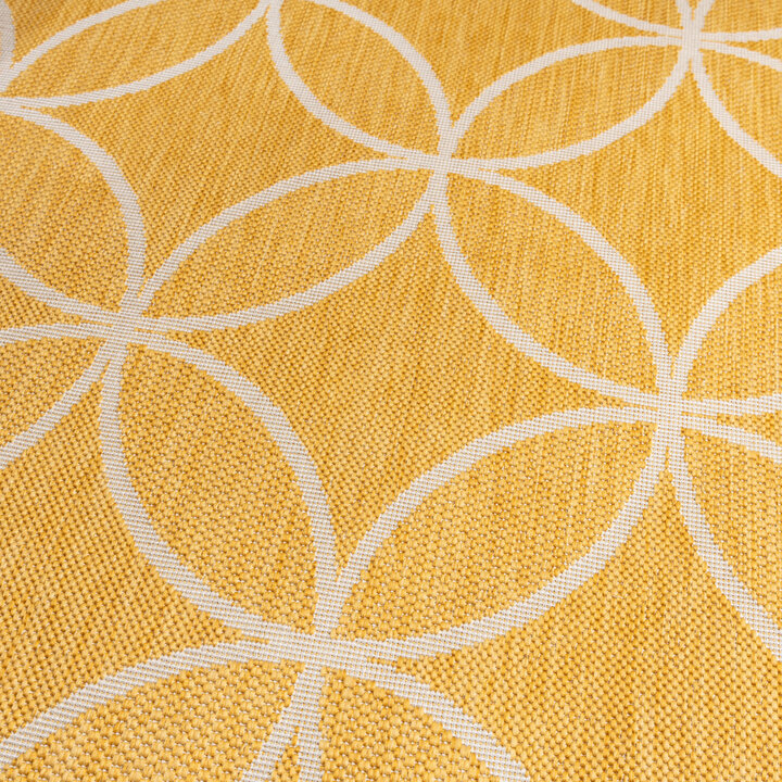 Geometrisch buitenkleed - Faro Ripple Geel 