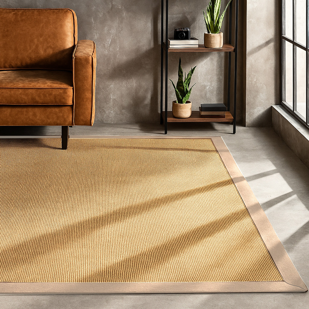 Sisal vloerkleed - Tulum Border Beige