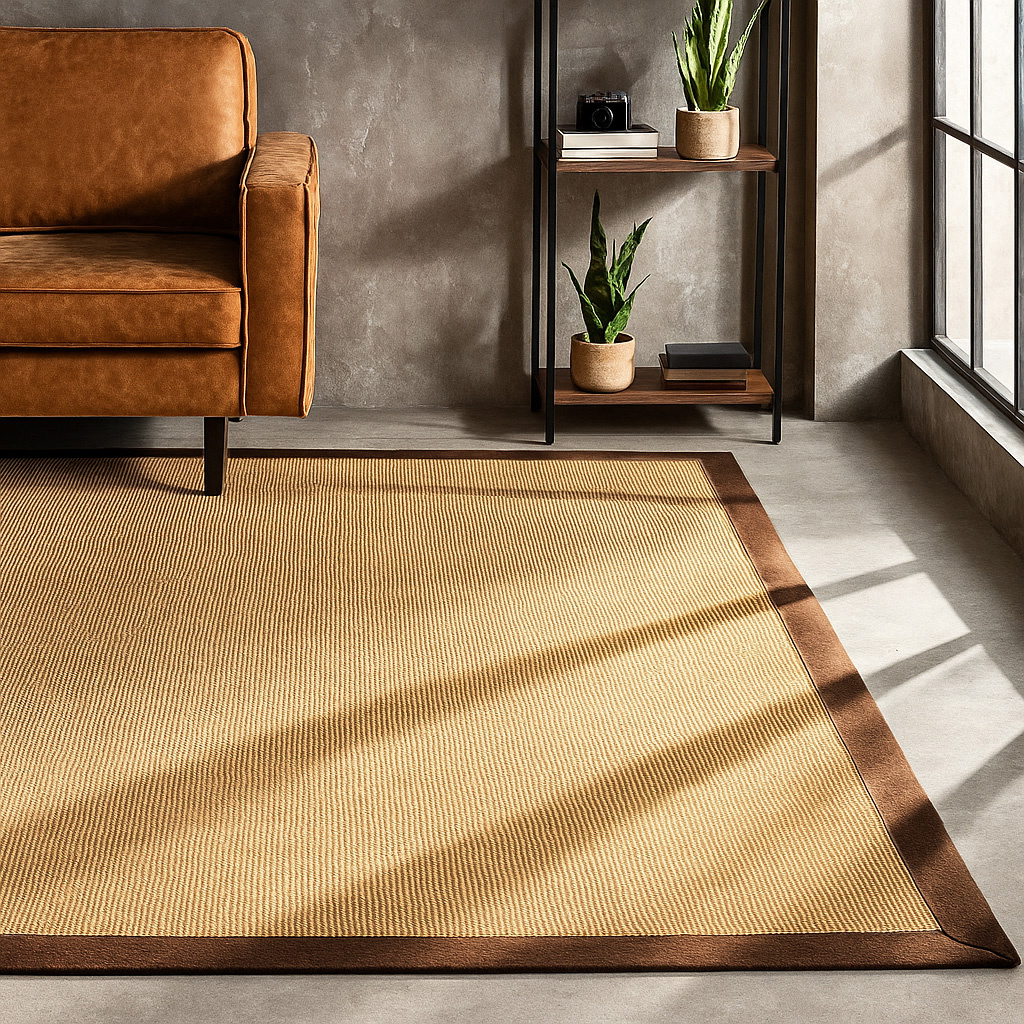 Sisal vloerkleed - Tulum Border Bruin