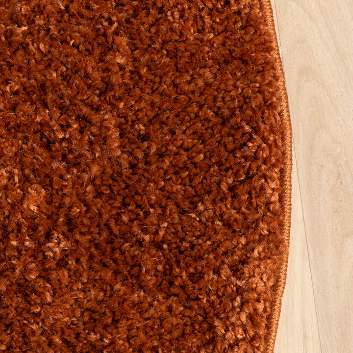 Rond Hoogpolig vloerkleed - Wish Terracotta