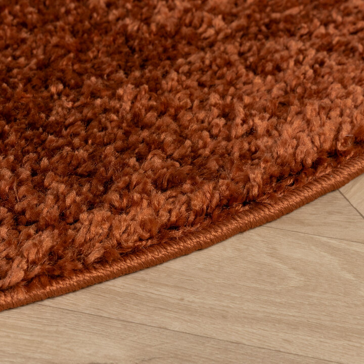 Rond Hoogpolig vloerkleed - Wish Terracotta