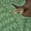 Wasbaar kindervloerkleed - Raf Croco Groen - thumbnail 2