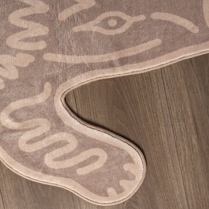 Wasbaar kindervloerkleed - Raf Croco Bruin 