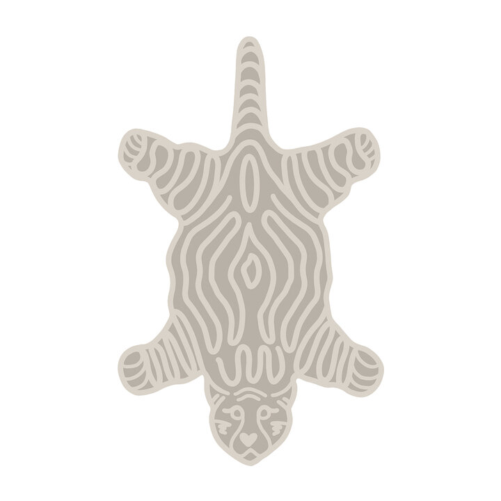 Wasbaar kindervloerkleed - Raf Tijger Grijs 