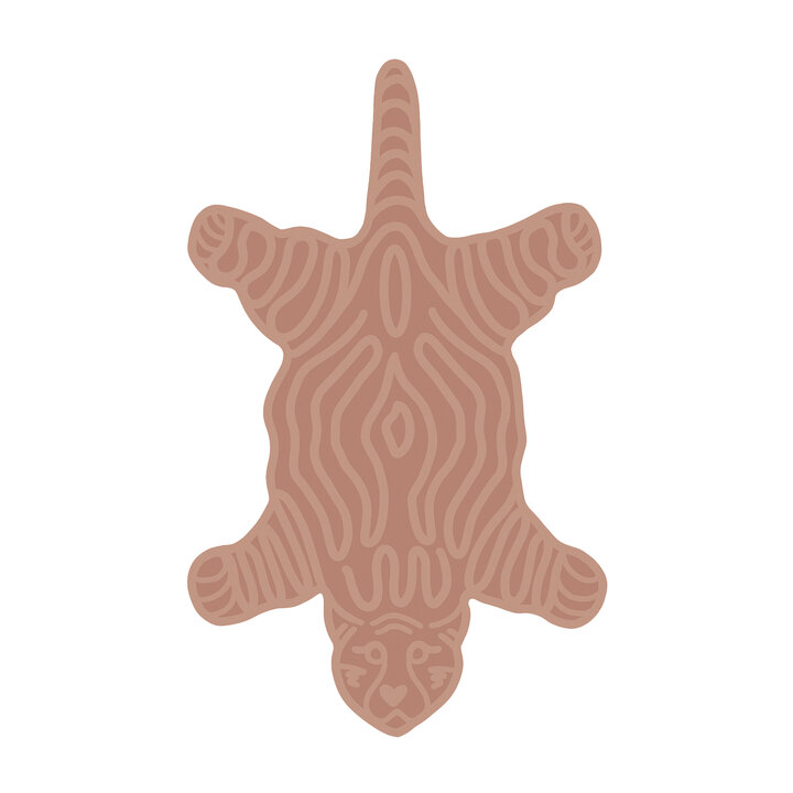 Wasbaar kindervloerkleed - Raf Tijger Roze 