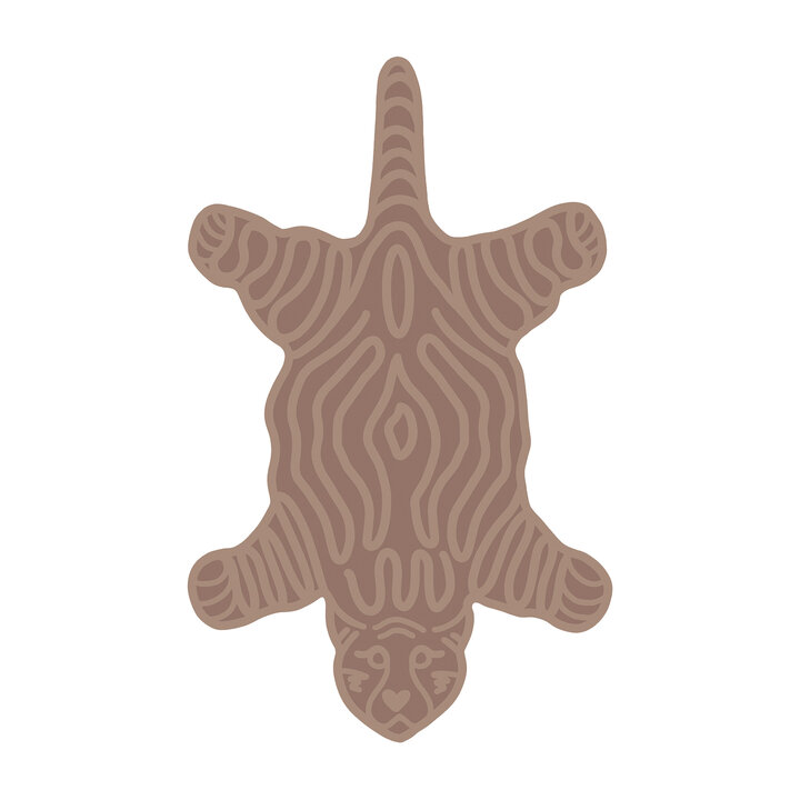 Wasbaar kindervloerkleed - Raf Tijger Bruin 