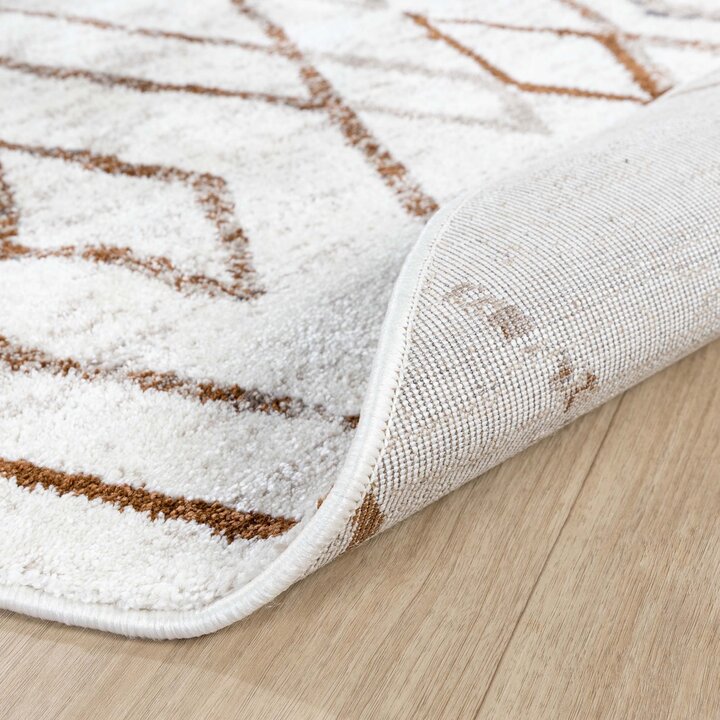 Rond hoogpolig vloerkleed - Blend Diamond Terra