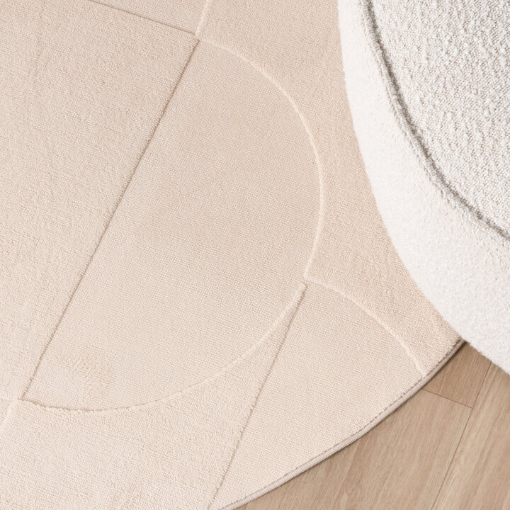 Rond Scandinavisch vloerkleed - Charm Circles Beige