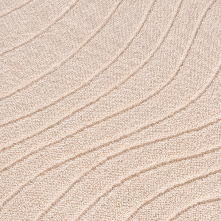 Rond Scandinavisch vloerkleed - Charm Waves Beige