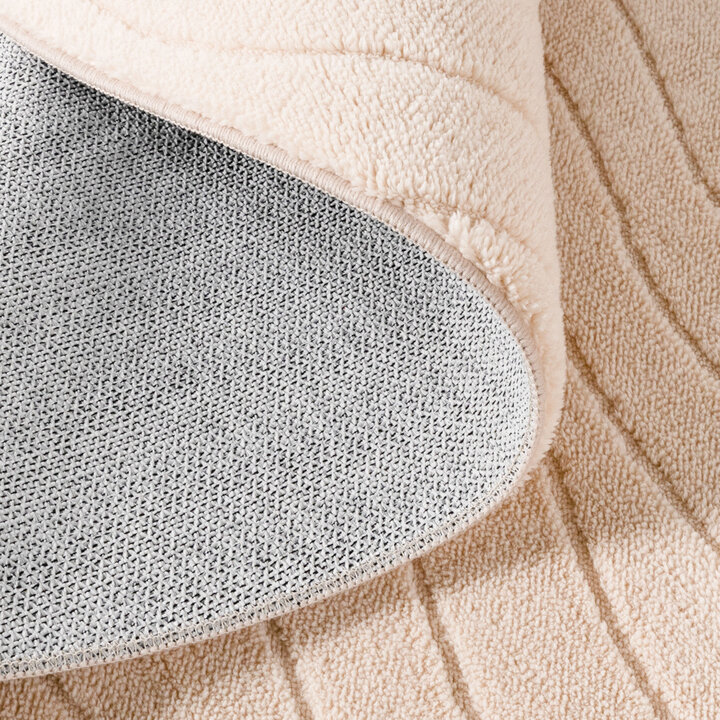 Rond Scandinavisch vloerkleed - Charm Waves Beige