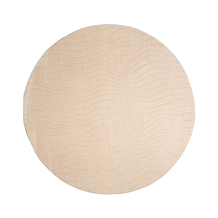 Rond Scandinavisch vloerkleed - Charm Waves Beige