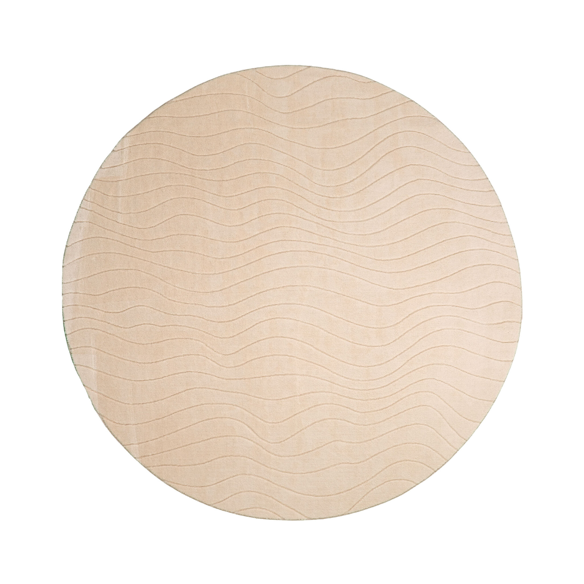 Rond Scandinavisch vloerkleed - Charm Waves Beige - sfeer