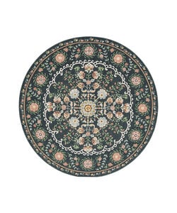 Rond vintage vloerkleed - Bibi Medaillon Blauw