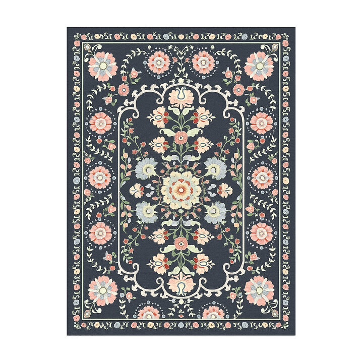 Vintage vloerkleed - Bibi Medaillon Blauw