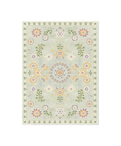 Vintage vloerkleed - Bibi Medaillon Mintgroen