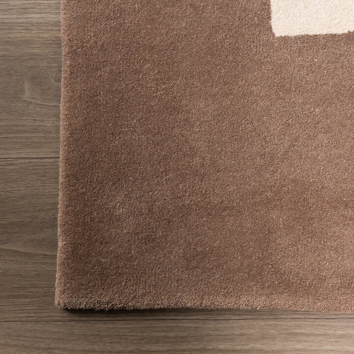 Wollen abstract vloerkleed - Jules Creme/Taupe