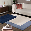 Wollen abstract vloerkleed - Jules Creme/Blauw - thumbnail