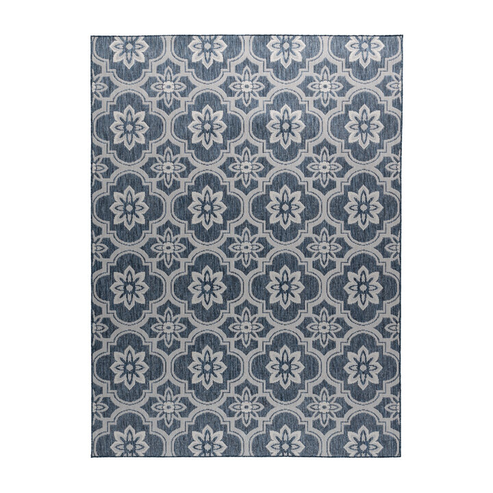 Buitenkleed - Rio Flower Blauw