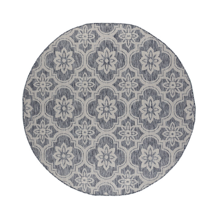 Rond buitenkleed - Rio Flower Lichtblauw