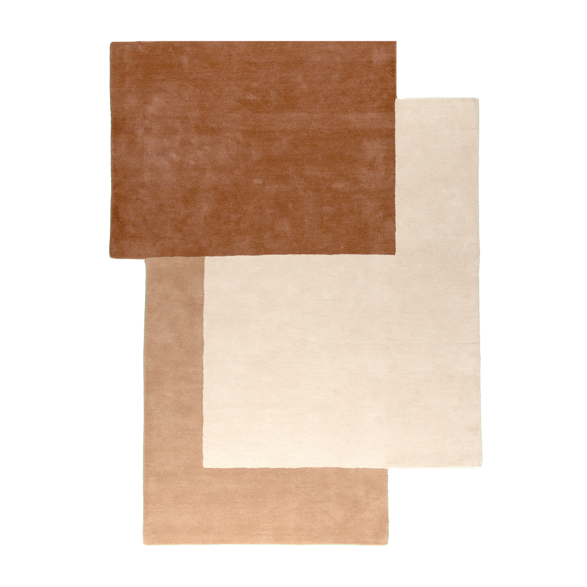 Wollen abstract vloerkleed - Jules Creme/Terra - sfeer