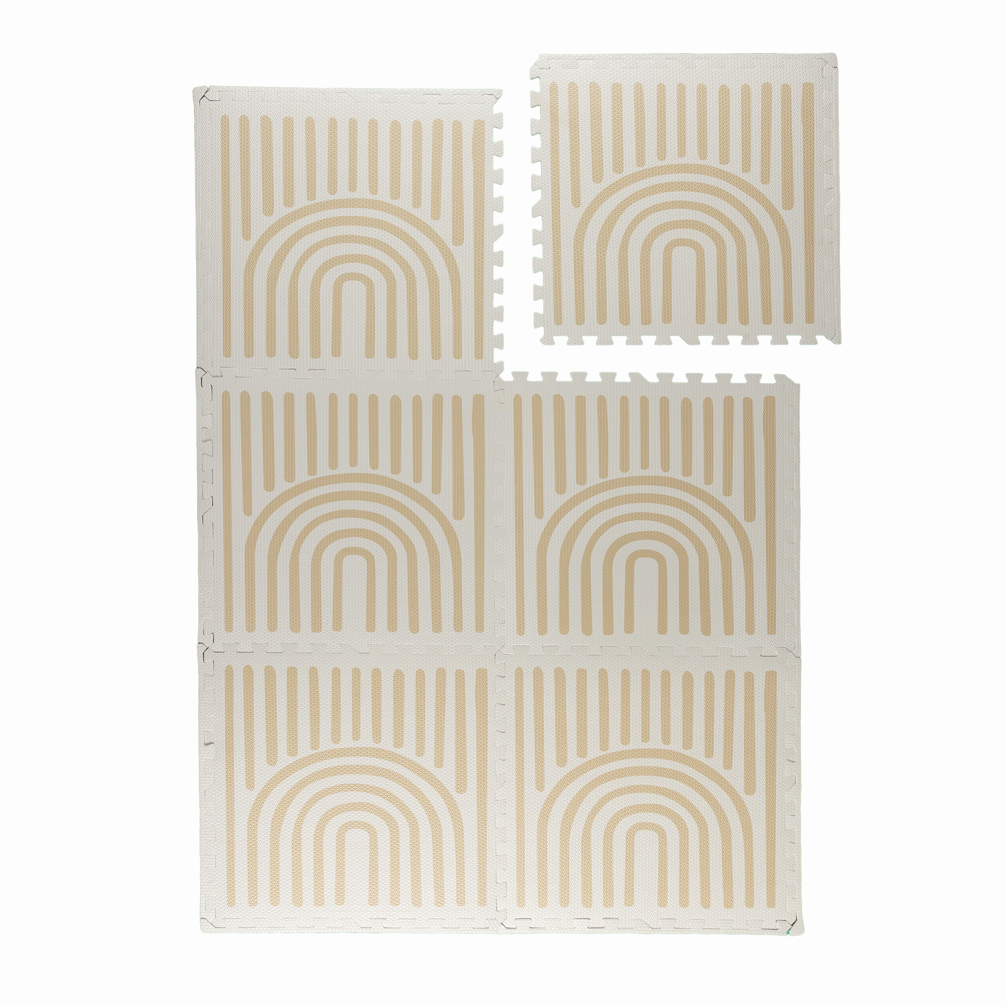 Foam Puzzelmat - Alfie Grid Beige - sfeer