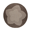 Rond jute buitenkleed - Nusa Flower Bruin/Beige  - thumbnail 1