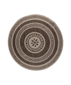 Rond jute buitenkleed - Nusa Medallion Bruin/Beige 