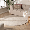 Rond wollen vloerkleed - Feline Wit/Gemeleerd - thumbnail