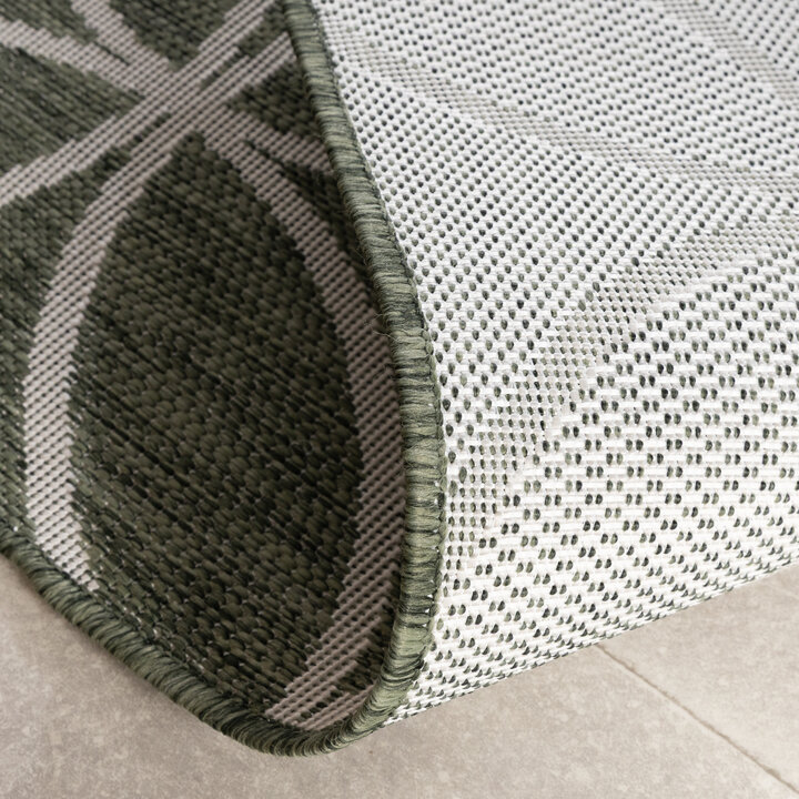 Geometrisch buitenkleed - Faro Ripple Groen/Wit