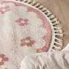 Rond wasbaar kindervloerkleed - Moos Flower Roze  - thumbnail 2